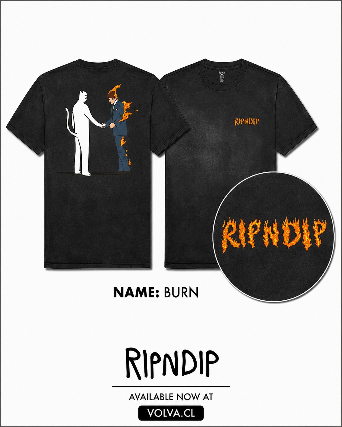 RIPNDIP Polera Burn Black Wash