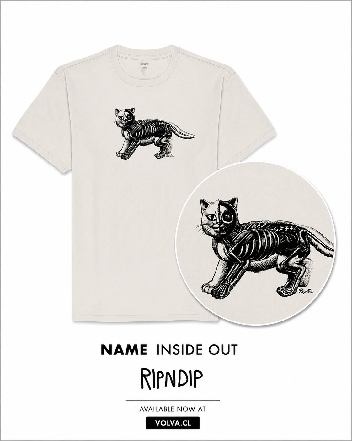 RIPNDIP Polera Inside Out Tee (Bone)